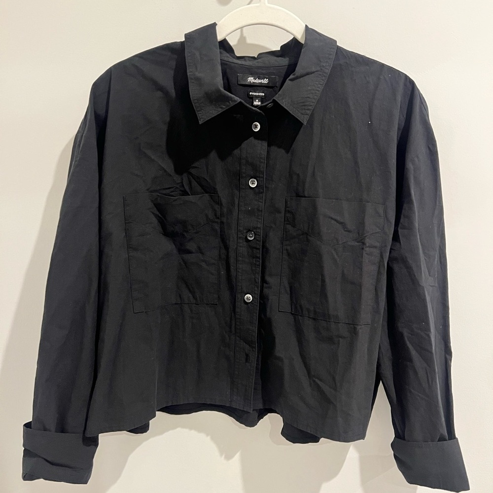 Madewell cropped cotton collared button up